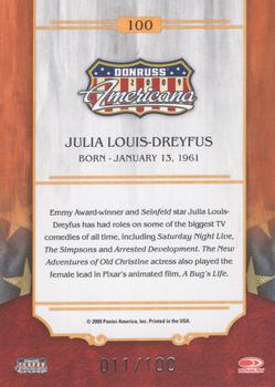 2009 Donruss Americana - Silver Proofs #100 Julia Louis-Dreyfus Back