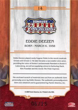 2009 Donruss Americana - Stars Material Gold Proofs #14 Eddie Deezen Back