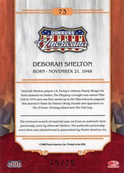 2009 Donruss Americana - Stars Material Gold Proofs #73 Deborah Shelton Back