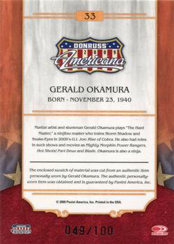 2009 Donruss Americana - Stars Material Silver Proofs #33 Gerald Okamura Back