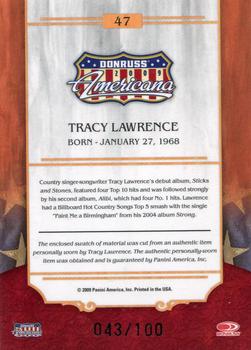2009 Donruss Americana - Stars Material Silver Proofs #47 Tracy Lawrence Back
