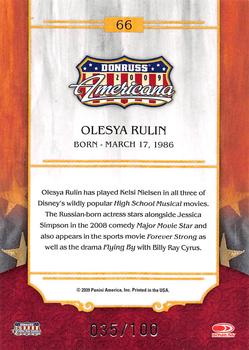 2009 Donruss Americana - Gold Proofs Retail #66 Olesya Rulin Back