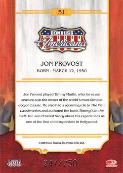 2009 Donruss Americana - Silver Proofs Retail #51 Jon Provost Back