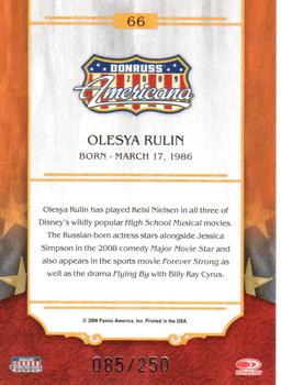 2009 Donruss Americana - Silver Proofs Retail #66 Olesya Rulin Back