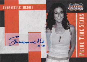 2011 Panini Americana - Prime Time Stars Signature #19 Emmanuelle Chriqui Front