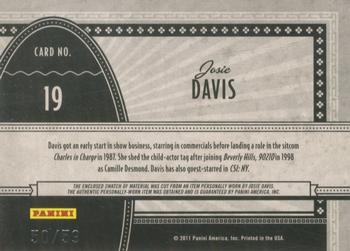 2011 Panini Americana Retail - Screen Gems Material Silver Screen #19 Josie Davis Back