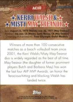 2009 Topps American Heritage - American Celebrities #AC10 Kerri Walsh / Misty May-Treanor Back