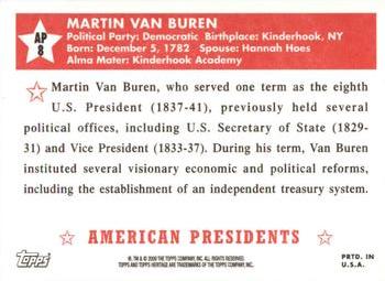 2009 Topps American Heritage - American Presidents #AP8 Martin Van Buren Back