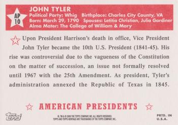 2009 Topps American Heritage - American Presidents #AP10 John Tyler Back