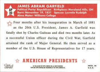 2009 Topps American Heritage - American Presidents #AP20 James A. Garfield Back