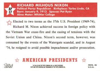 2009 Topps American Heritage - American Presidents #AP37 Richard Nixon Back