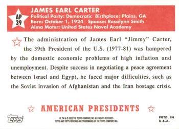 2009 Topps American Heritage - American Presidents #AP39 Jimmy Carter Back