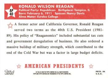 2009 Topps American Heritage - American Presidents #AP40 Ronald Reagan Back