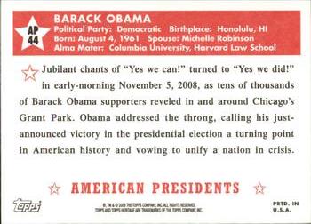 2009 Topps American Heritage - American Presidents #AP44 Barack Obama Back