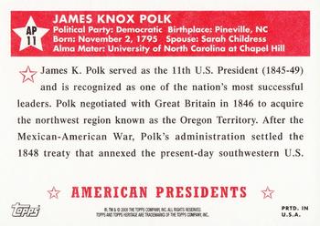 2009 Topps American Heritage - American Presidents #AP11 James K. Polk Back