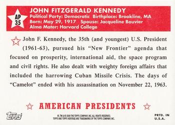 2009 Topps American Heritage - American Presidents #AP35 John F. Kennedy Back