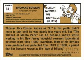 2009 Topps American Heritage - Chrome #C41 Thomas Edison Back