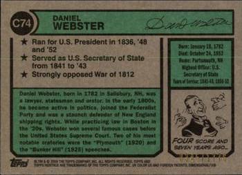 2009 Topps American Heritage - Chrome #C74 Daniel Webster Back