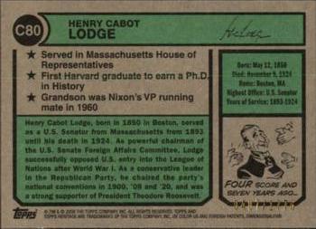 2009 Topps American Heritage - Chrome #C80 Henry Cabot Lodge Back