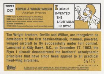 2009 Topps American Heritage - Chrome Refractors #C42 Orville and Wilbur Wright Back