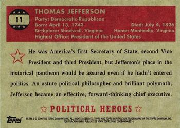 2009 Topps American Heritage Heroes #11 Thomas Jefferson Back