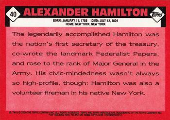 2009 Topps American Heritage Heroes #40 Alexander Hamilton Back
