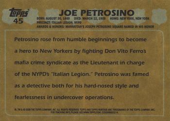 2009 Topps American Heritage Heroes #45 Joe Petrosino Back