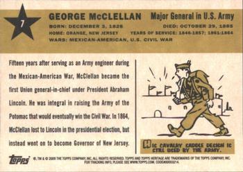 2009 Topps American Heritage Heroes #7 George McClellan Back