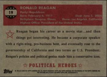 2009 Topps American Heritage Heroes #19 Ronald Reagan Back