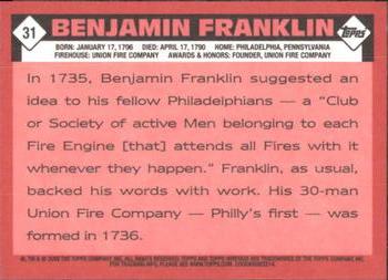 2009 Topps American Heritage Heroes #31 Benjamin Franklin Back