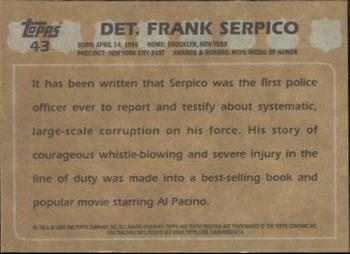 2009 Topps American Heritage Heroes #43 Det. Frank Serpico Back