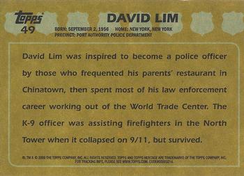 2009 Topps American Heritage Heroes #49 David Lim Back