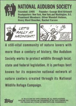 2009 Topps American Heritage Heroes #53 National Audubon Society Back