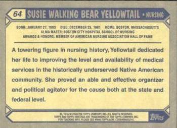 2009 Topps American Heritage Heroes #64 Susie Walking Bear Yellowtail Back