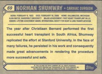 2009 Topps American Heritage Heroes #69 Norman Shumway Back