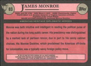 2009 Topps American Heritage Heroes #83 James Monroe Back