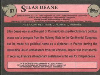 2009 Topps American Heritage Heroes #87 Silas Deane Back