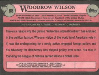 2009 Topps American Heritage Heroes #88 Woodrow Wilson Back