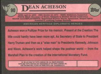 2009 Topps American Heritage Heroes #90 Dean Acheson Back
