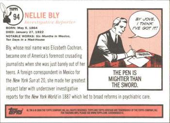 2009 Topps American Heritage Heroes #94 Nellie Bly Back