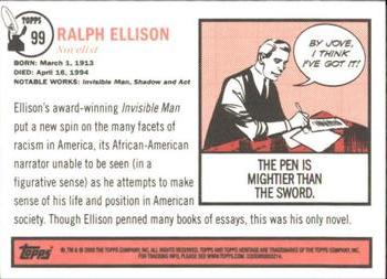 2009 Topps American Heritage Heroes #99 Ralph Ellison Back
