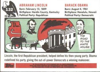 2009 Topps American Heritage Heroes #132 Abraham Lincoln / Barack Obama Back
