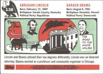 2009 Topps American Heritage Heroes #138 Abraham Lincoln / Barack Obama Back