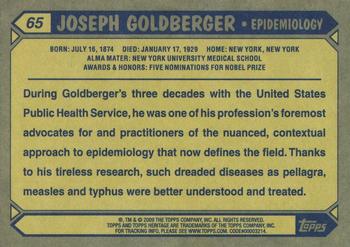 2009 Topps American Heritage Heroes #65 Joseph Goldberger Back