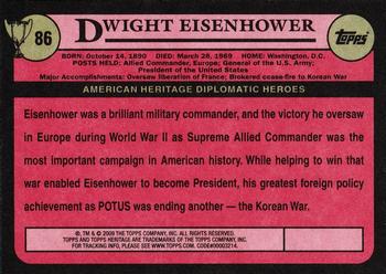 2009 Topps American Heritage Heroes #86 Dwight Eisenhower Back