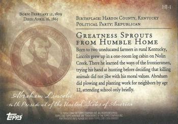 2009 Topps American Heritage Heroes - A Hero's Journey #HJ-1 Abraham Lincoln Back