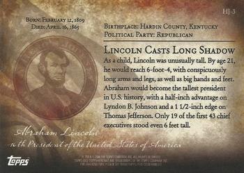 2009 Topps American Heritage Heroes - A Hero's Journey #HJ-3 Abraham Lincoln Back
