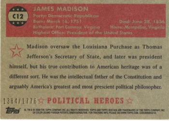 2009 Topps American Heritage Heroes - Chrome #C12 James Madison Back