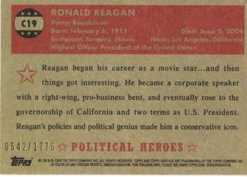 2009 Topps American Heritage Heroes - Chrome #C19 Ronald Reagan Back