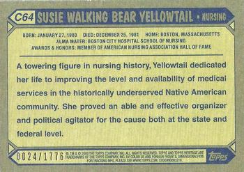 2009 Topps American Heritage Heroes - Chrome #C64 Susie Walking Bear Yellowtail Back
